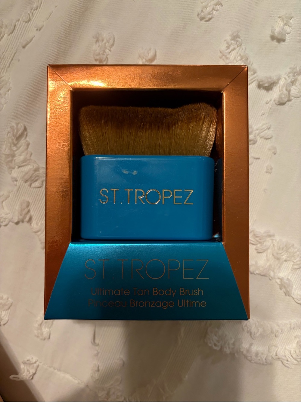 St. Tropez Turquoise and Gold Tan Application Brush